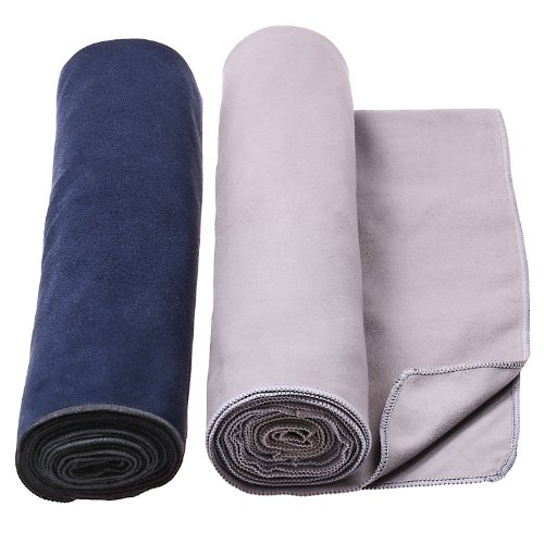 100-Microfiber-Yoga-Towels-and-Travel-Towels-2-Pack-24-X-68-Yoga-Mat-Sport-Travel-Bath-Pool-Super-Absorbent-and-Lightweight-Lifetime-Warranty-Grey-Blue-0