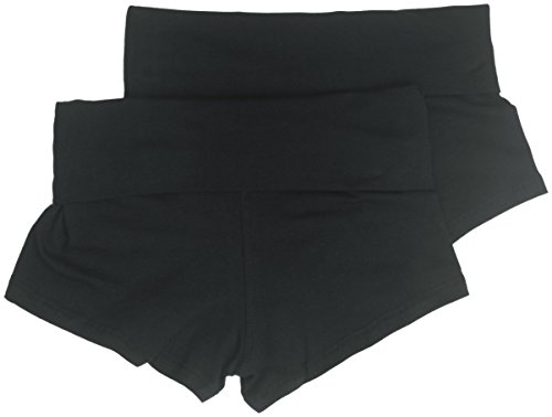 2-Pack-Active-Basic-Womens-Basic-Fit-Yoga-Shorts-Small-Black-Black-0