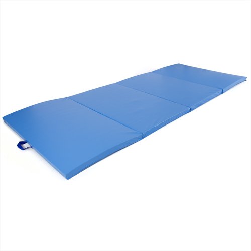 4-x-10-x-2-PU-Leather-Gymnastics-Tumbling-Martial-Arts-Folding-Mat-Blue-0