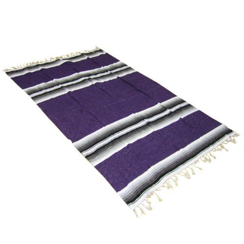 54-x-80-Striped-Mexican-Blanket-Yoga-Studio-Quality-Purple-0