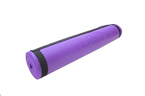 Above-Edge-Premium-5mm-Thick-Yoga-Mat-24-Wide-By-72-Extra-Long-High-Density-Non-Slip-With-Carrying-Case-Purple-0