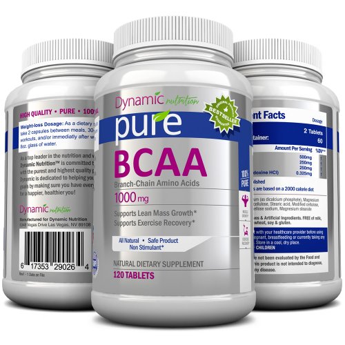 BCAA-Amino-Acids-Aids-in-Weight-Loss-Building-Lean-Muscle-Mass-and-Muscle-Recovery-Contains-L-Leucine-L-Isoleucine-and-L-Valine-1000mg-120-Tablets-Works-Excellant-with-Pure-White-Kidney-Bean-Extract-M-0