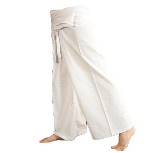 Clickthai-Best-Seller-100-Heavy-Cotton-Thai-Fisherman-Pants-Yoga-Pregnancy-Pants-Cream-White-Free-1-Gift-Wallet-0