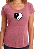 Ladies-YIN-YANG-HEART-Scoop-Neck-Tee-Large-Red-Heather-0