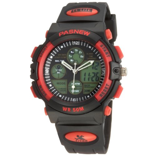 50m-Water-proof-Digital-analog-Boys-Girls-Sport-Digital-Watch-with-Alarm-Stopwatch-Chronograph-Red-0