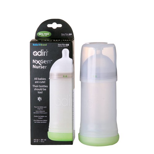 Adiri-NxGen-Stage-1-Nurser-Slow-Flow-Baby-Bottle-White-3-6-Months-0