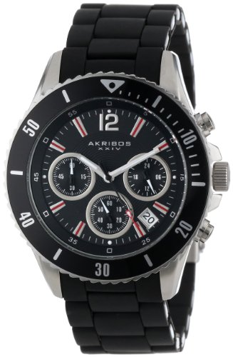 Akribos-XXIV-Mens-AK577BK-Essential-Divers-Chronograph-Stainless-Steel-Bracelet-Watch-0