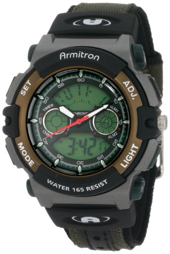 Armitron-Sport-Mens-201437GRN-Chronograph-Analog-Digital-Instalite-Black-Watch-0