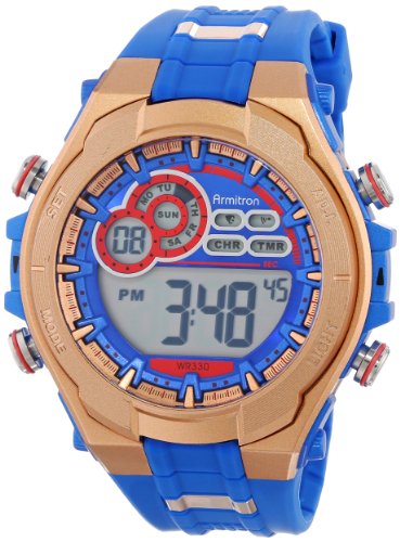 Armitron-Sport-Mens-408188BRG-Red-and-Rose-Gold-Tone-Accented-Blue-Resin-Strap-Digital-Chronograph-Watch-0