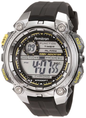 Armitron-Sport-Mens-408255GRY-Chronograph-Black-Resin-Yellow-Accented-Oversized-Digital-Watch-0