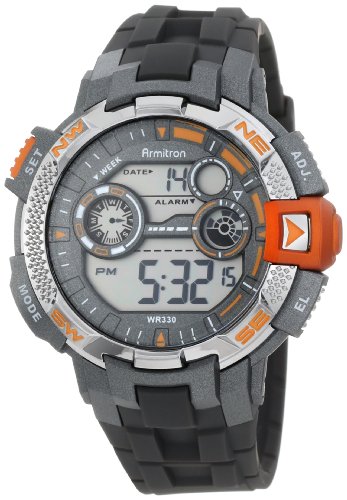 Armitron-Sport-Mens-408280ORG-Metallic-Orange-Accented-Grey-Resin-Strap-Digital-Chronograph-Watch-0