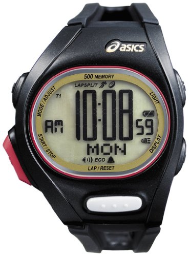 Asics-Unisex-Race-CQAR0207-Black-Polyurethane-Quartz-Watch-with-Digital-Dial-0