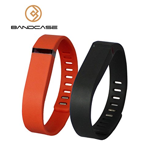 Bandcase-Replacement-Large-Size-Small-Size-Wristband-with-Clasp-for-Fitbit-Flex-Activity-Sleep-Tracker-NO-Tracker-Black-Orange-Small-0