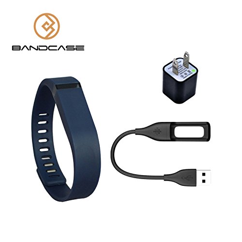 Bandcase-Replacement-Summer-Vivid-Color-Large-Wristband-with-a-Clasp-a-Charging-Cable-a-Power-Adapter-for-Fitbit-Flex-Activity-and-Sleep-Tracker-0