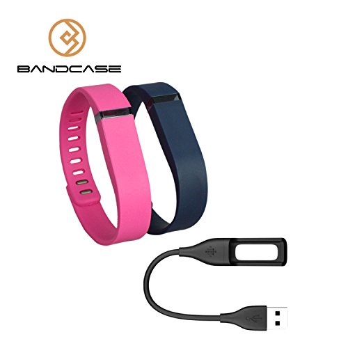 Bandcase-Set-Large-L-1pc-Hot-Pink-1pc-Navy-Blue-1pc-Replacement-Bands-with-Clasps-for-Fitbit-Flex-Only-a-Charging-Cable-No-Tracker-Wireless-Activity-Bracelet-Sport-Wristband-Fit-Bit-Flex-Bracelet-Spor-0