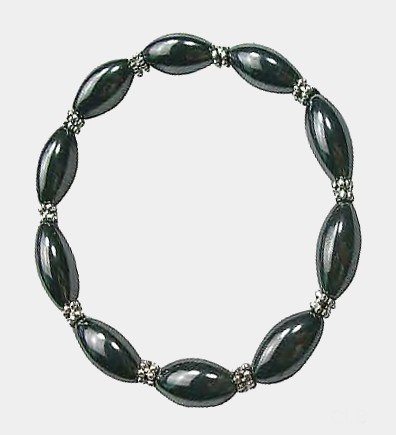 Womens-Oval-Beaded-Hematite-Magnetic-Therapy-Bracelet-0